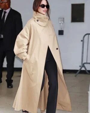Drew Barrymore Show Olivia Munn Le Warhol Trench Coat