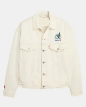 Mexico Football White Type III Trucker Jacket