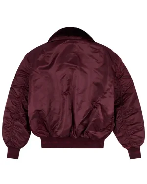 The Original Mike's Hot Honey 2026 Unisex Burgundy B-15 Flight Shearling Bomber Jacket