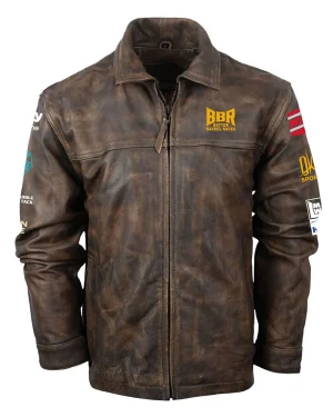23rd Annual Better Barrel Races World Finals 2026 Oklahoma State Fair Park Brown Distressed Leather Jacket