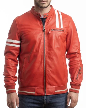Automobile Club of Monaco Red Leather Jacket