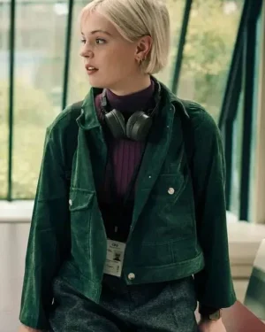 Ella Maisy Purvis 2026 Patience S01 TV Series Evans Green Corduroy Jacket