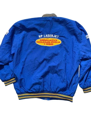 F1 Motorsport Racing Monaco Grand Prix 1998 Racing Team Unisex Blue Bomber Jacket