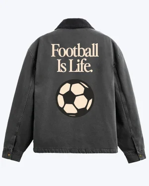 FIFA World Cup 2026 Multiple Patches Unisex Black Denim Workwear Jacket