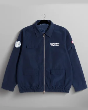 Jeeter Mile High Club Flight Crew Enjoy The Journey Unisex Blue Pilot Jacket