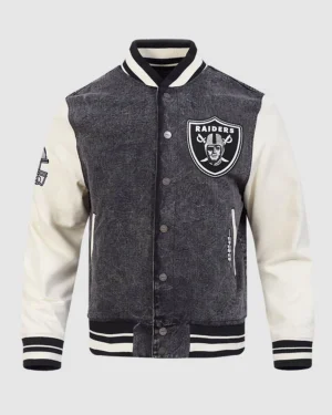 Las Vegas Raiders Rebel Athletics Denim Varsity Jacket