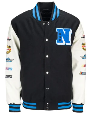 NASCAR 2026 Black Letterman Varsity Jacket
