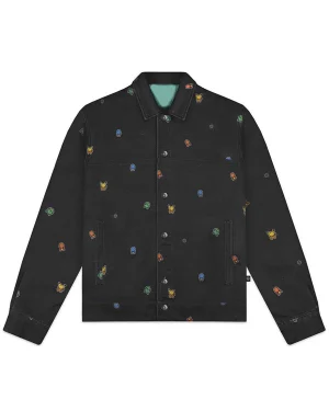Pokémon World Loose Black Denim Jacket