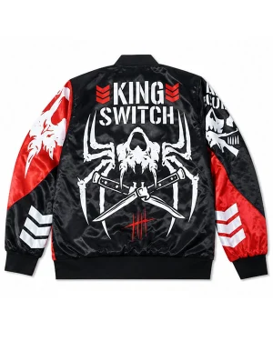 AEW Switchblade Jay White King Switch Unisex Satin Bomber Varsity Jacket