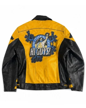 AEW WrestleDream Chris Jericho The Learning Tree Unisex Yellow and Black Biker Leather Jacket