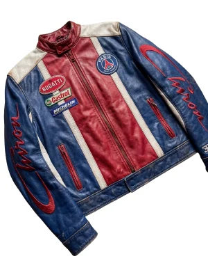 Automobiles Ettore Bugatti x Paris Saint-Germain Football Team Unisex Racing Leather Jacket