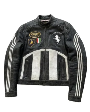 Lamborghini x Juventus FC Black Vanson Leather Jacket