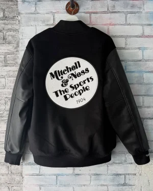 Mitchell & Ness Philadelphia The Sports People 1904 Unisex Black Wool and Leather Varsity Jacket