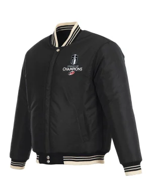NHL Stanley Cup 2026 Champs Carolina Hurricanes Unisex Black Reversible Wool Varsity Jacket