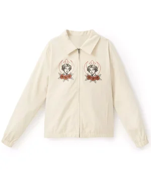 Star Wars Saga Rebel Royalty Princess Leia Alliance Starbird Unisex Cream Cotton Twill Jacket