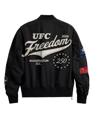 UFC Freedom 250 Black Bomber Jacket