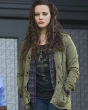 13-Reasons-Why-Katherine-Langford-Green-Cotton-Jacket