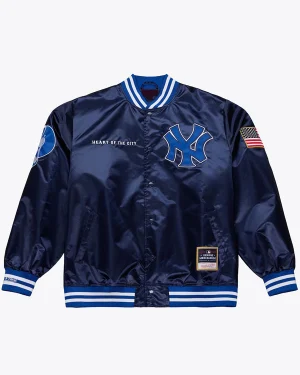 Jay-Z The Blueprint x New York Yankees Navy Satin Jacket