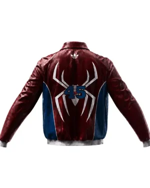 Julian Alvarez Marvel Spider-Man Maroon Leather Jacket