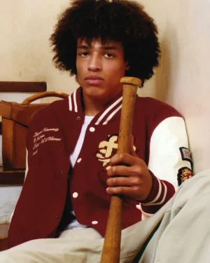 Kai Cenat 2026 Streamer University Unisex Maroon and White Wool Letterman Varsity Jacket