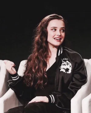 Katherine-Langford-Black-Bomber-Wolf-Jacket