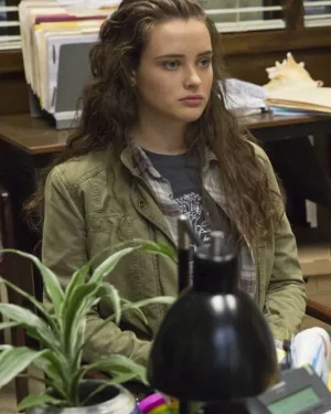 Katherine-Langford-TV-Series-13-Reasons-Why-Hannah-Baker-Green-Jacket