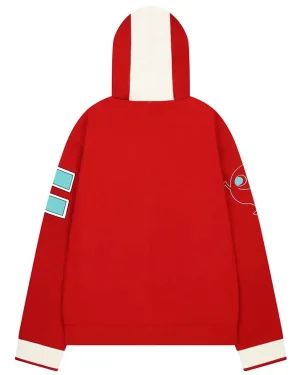 Manga Series Dandadan Momo Ayase Unisex Red Cotton Hooded Jacket
