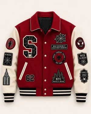 Marvel Spider Man Letterman Varsity Jacket