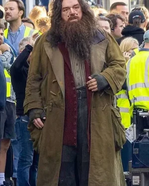 Nick Frost TV Series Harry Potter Rubeus Hagrid Brown Long Cotton Coat