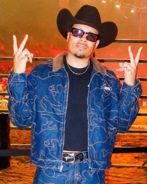 Rodeo Season 2026 DJ Willingham Blue Embroidered Workwear Denim Jacket