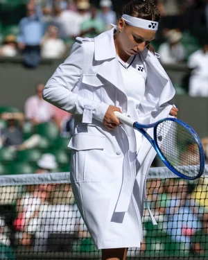 Wimbledon Tournament Teodora Kostovic White Yonex Trench Coat