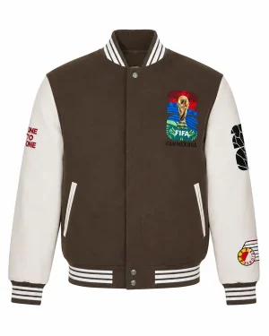 World Cup 2026 CAN MEX USA Wool & Leather Varsity Jacket