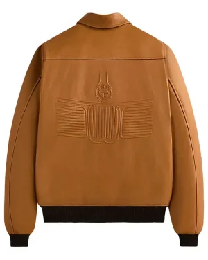 2026 BMW Motorsport Dessert Brown Leather Hawthorne Bomber Flight Jacket