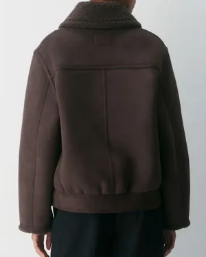 2026 The McBee Dynasty Real American Cowboys S03 TV Series Masha Petrova Suede Leather Shearling Jacket