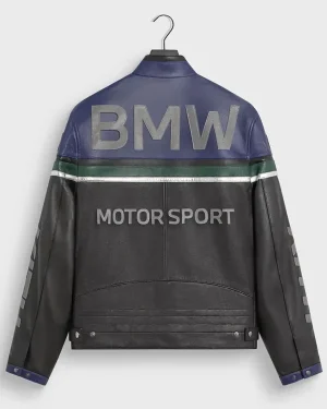 Bayerische Motoren Werke 2026 BMW Motorsport Braun Multicolor Cafe Racer Leather Jacket