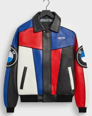 Bayerische Motoren Werke (BMW) Color Blocked Leather Motorcycle Jacket