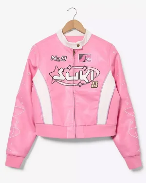 Fast & Furious Suki Pink Cropped Moto Jacket