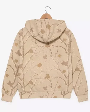 Godzilla and Mothra Botanical Leaf Camouflage Pattern Hooded Jacket