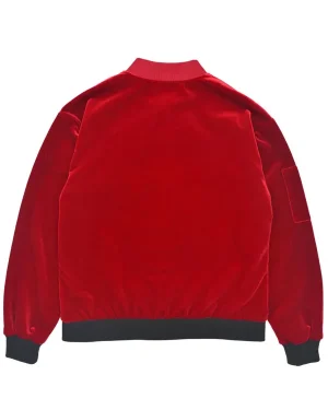 Heart Shaped Red Bomber Valvet Jacket For Men and Women