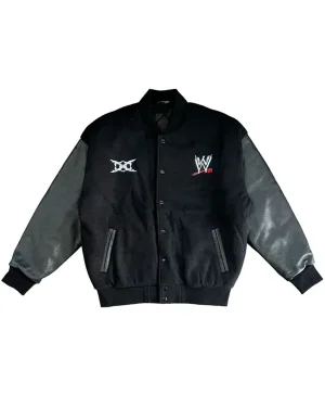 Ken Carson x World Wrestling Entertainment Unisex Black and Grey Varsity Jacket