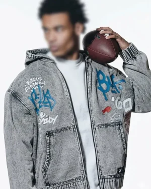 NFL-Buffalo-Bills-Team-Grey-Denim-Hooded-Jacket