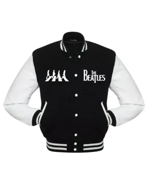 The Beatles Abbey Road Crossing Unisex Black and White Wool Varsity Jacket