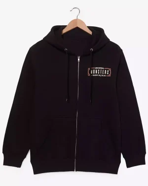 Universal Classic Monster Symbols and Astrological Dark Zodiac Coffin Style Black Hooded Jacket
